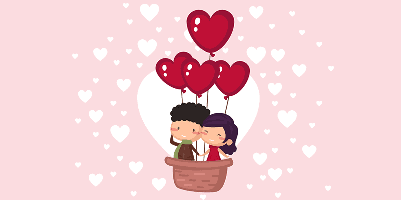 love couple on balloon